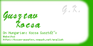 gusztav kocsa business card